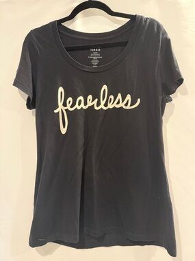 torrid Black Tee with White "fearless" Script